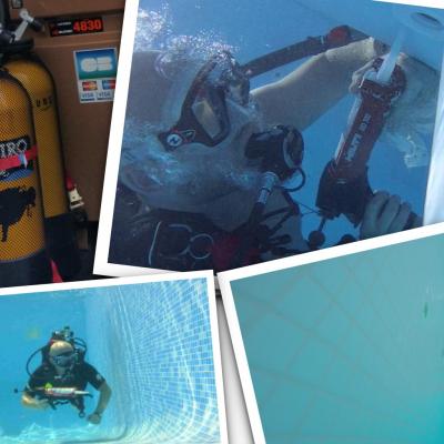 Réparation piscine en plongee sous marine